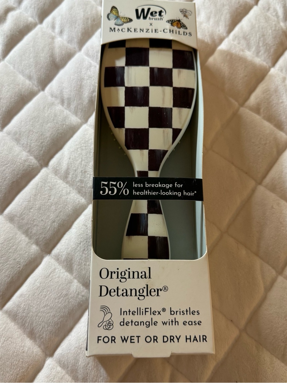 NIB MacKenzie-Childs x Wet Brush Original Detangler Courtly Check Limited Edtion